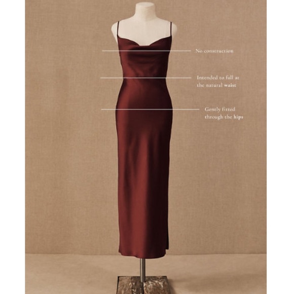 NWOT BHLDN Champagne Cali Satin Charmeuse Midi Dress Z336-97 - Picture 4 of 4